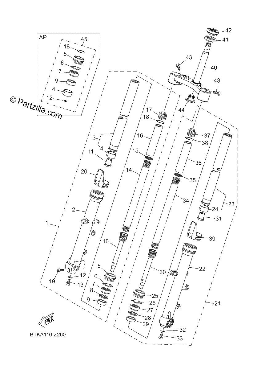 Diagrama de FRONT FORK