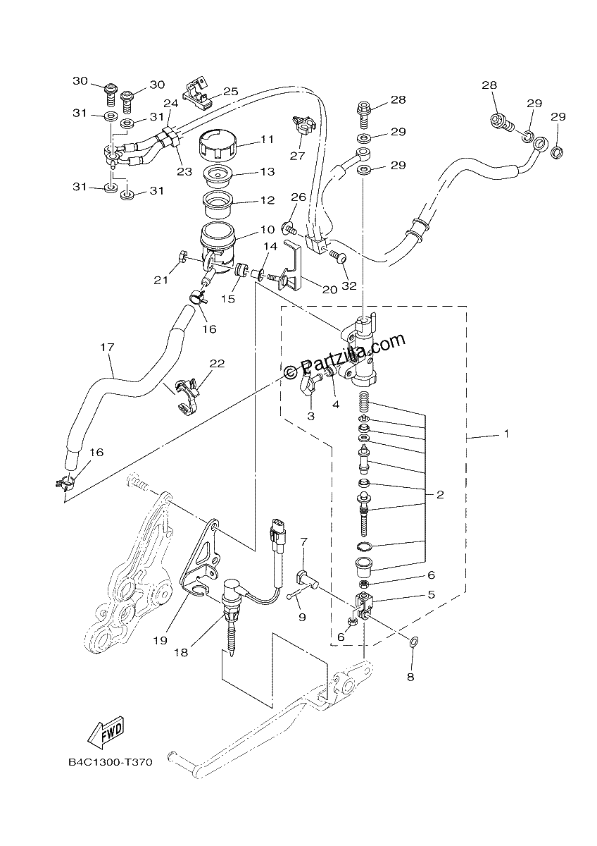 Diagrama de REAR MASTER CYLINDER