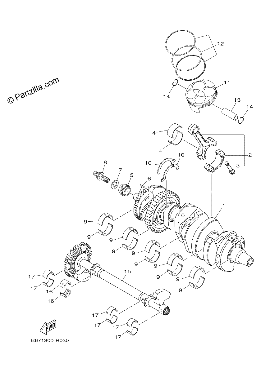 Diagrama de CRANKSHAFT PISTON
