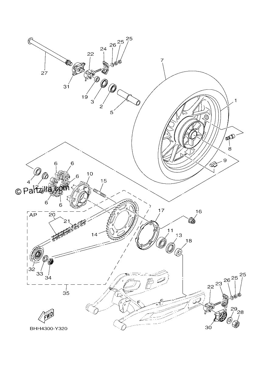 Diagrama de REAR WHEEL