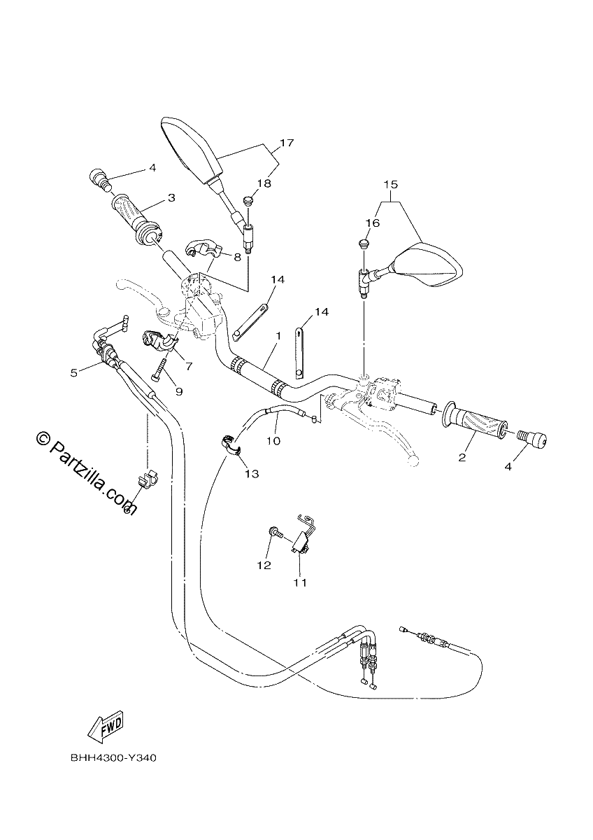 Diagrama de STEERING HANDLE CABLE