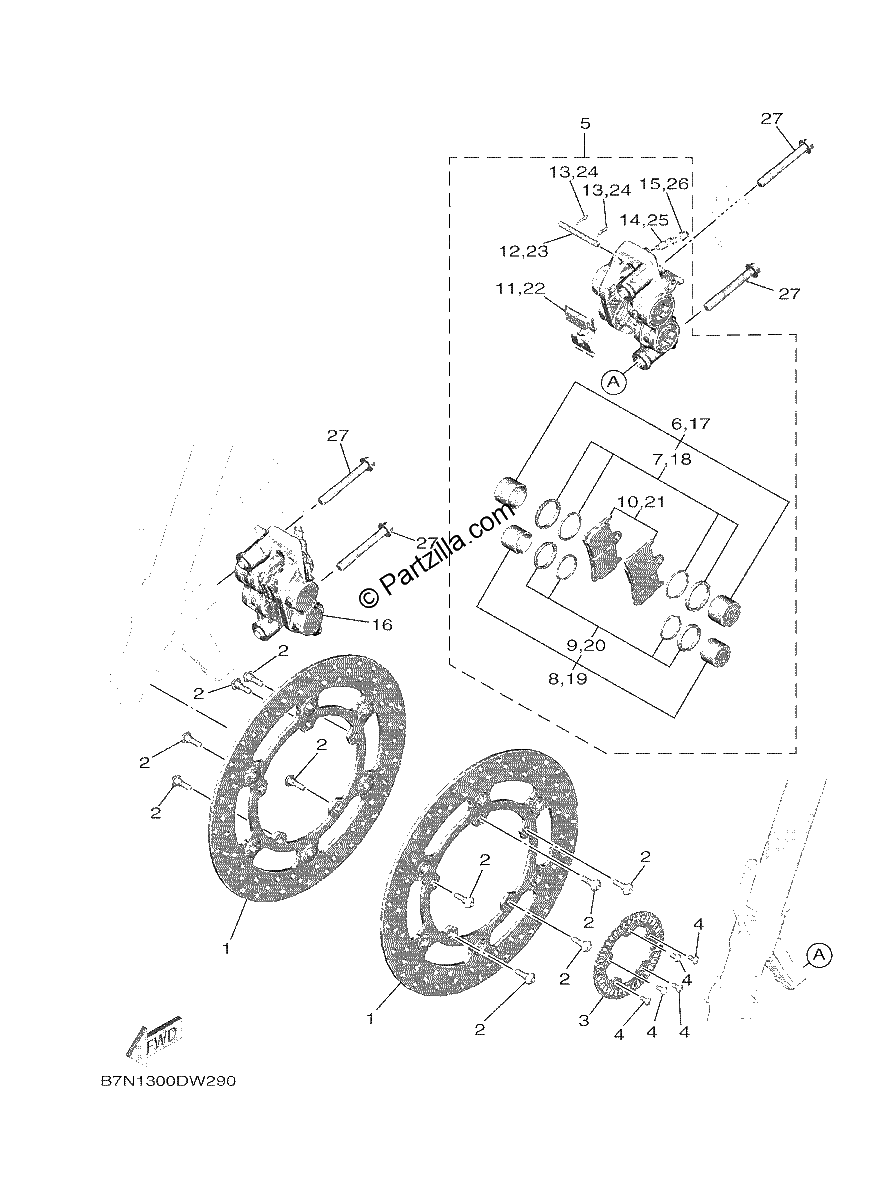 Diagrama de FRONT BRAKE CALIPER