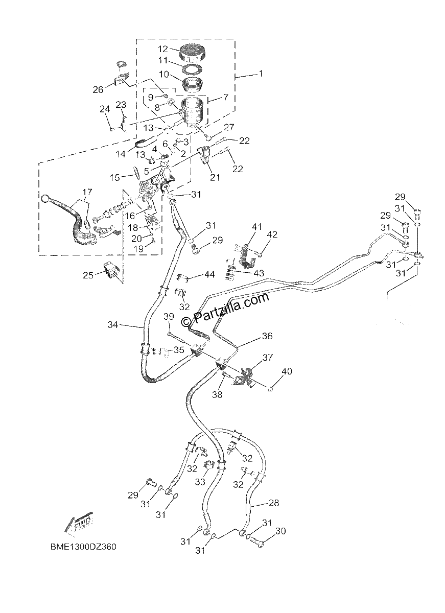 Diagrama de FRONT MASTER CYLINDER