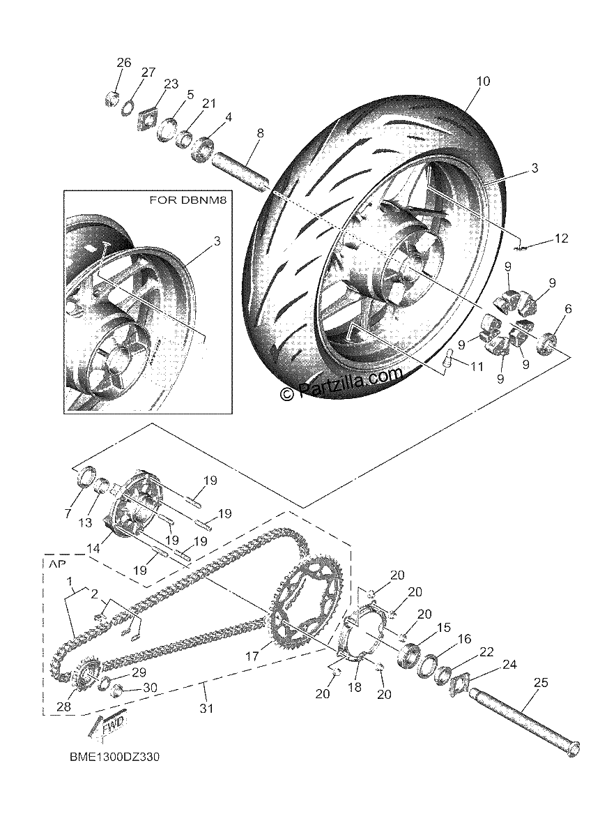 Diagrama de REAR WHEEL