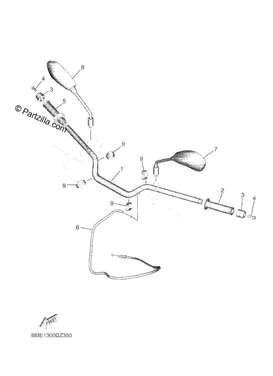 Diagrama de STEERING HANDLE CABLE