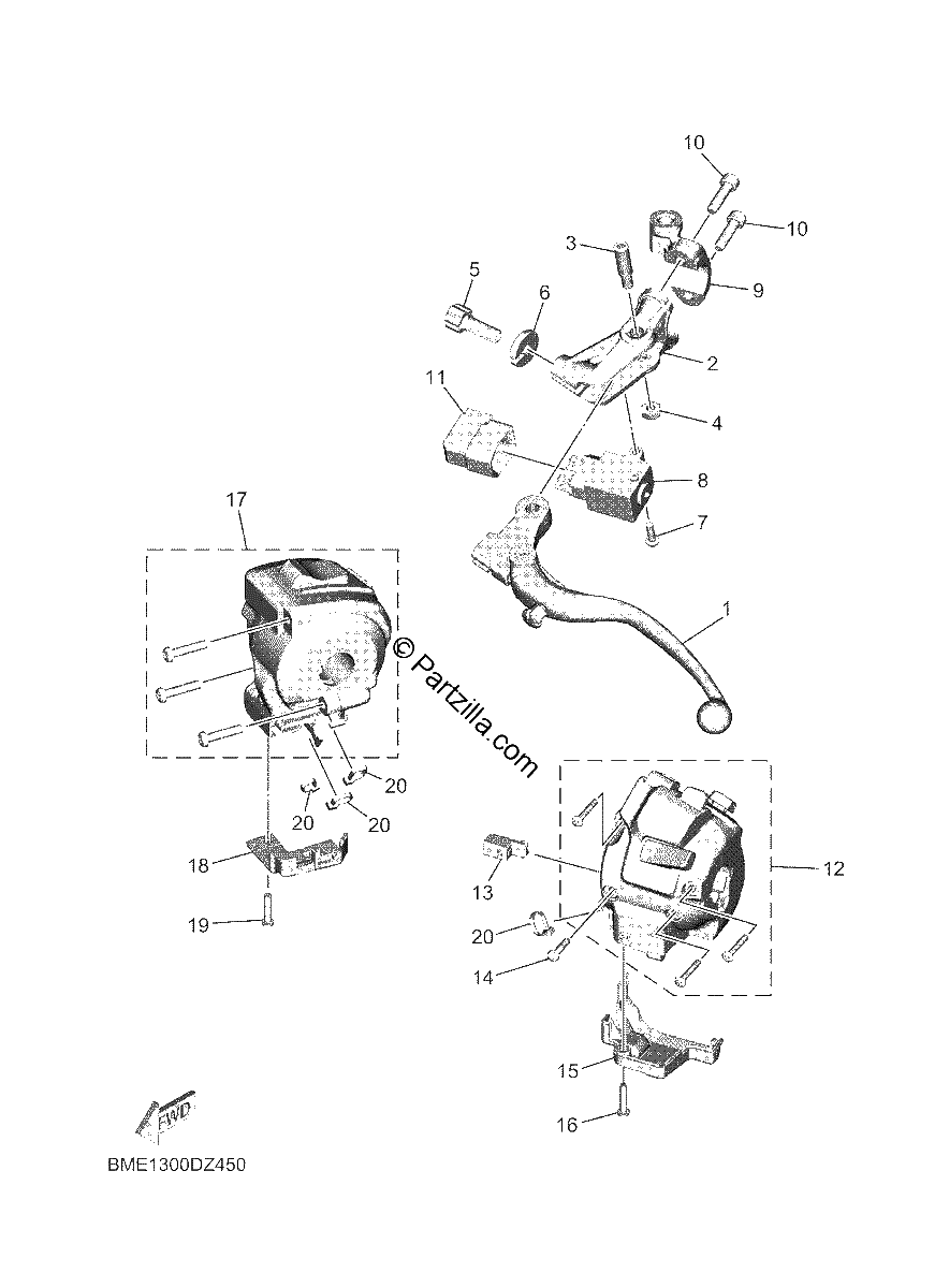 Diagrama de HANDLE SWITCH LEVER