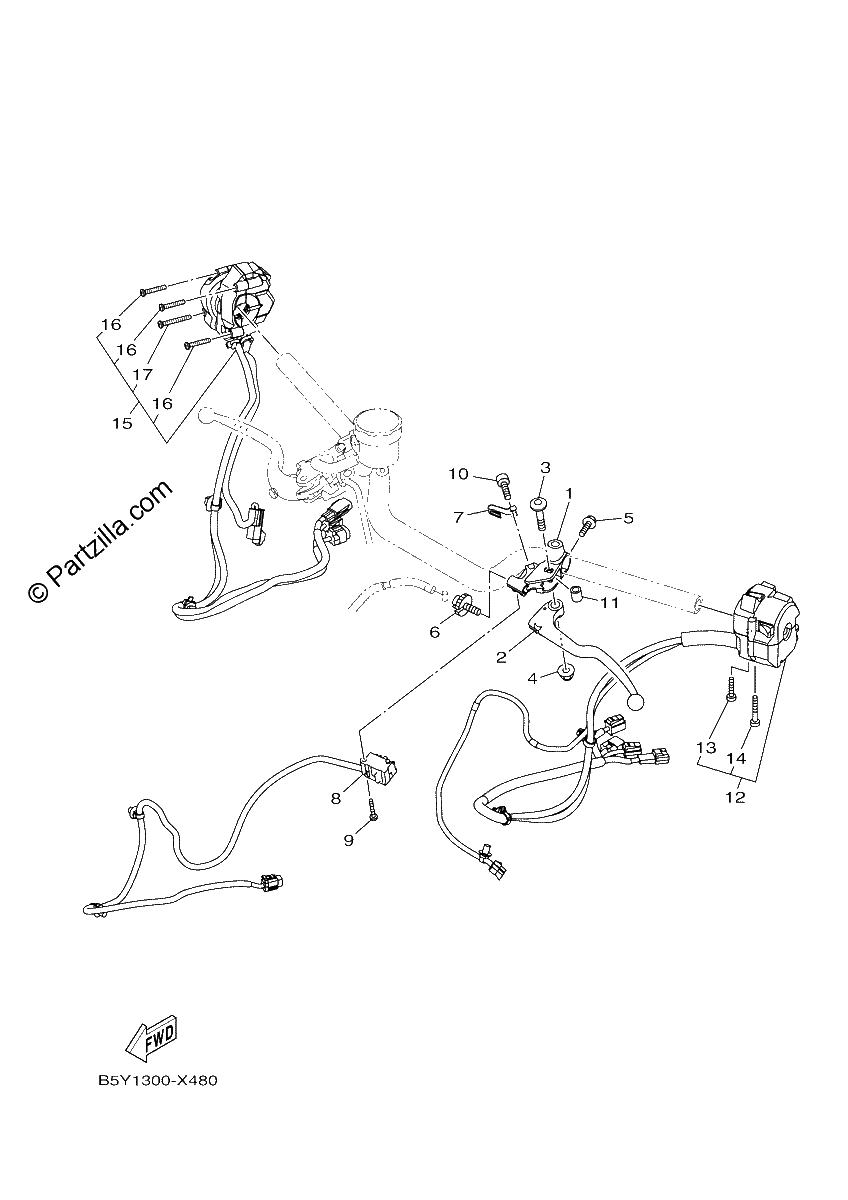Diagrama de HANDLE SWITCH LEVER