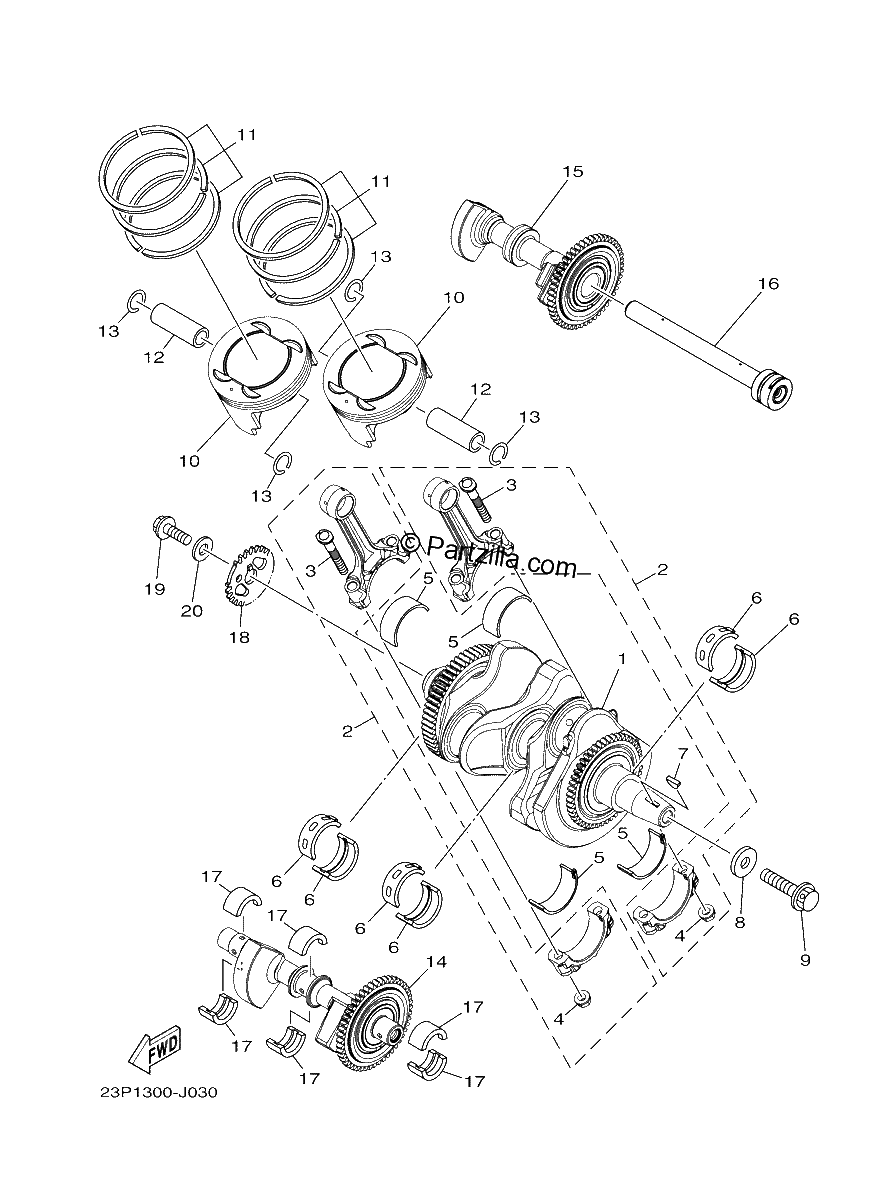 Diagrama de CRANKSHAFT PISTON