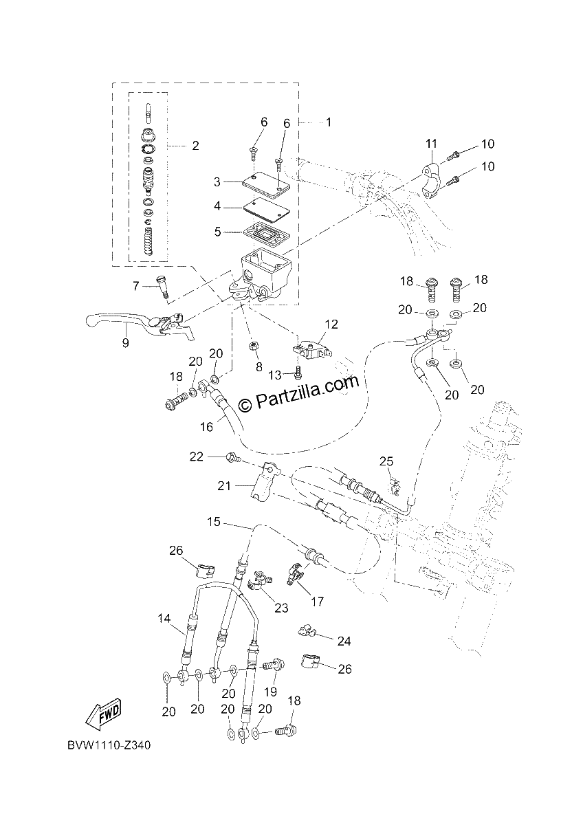 Diagrama de FRONT MASTER CYLINDER