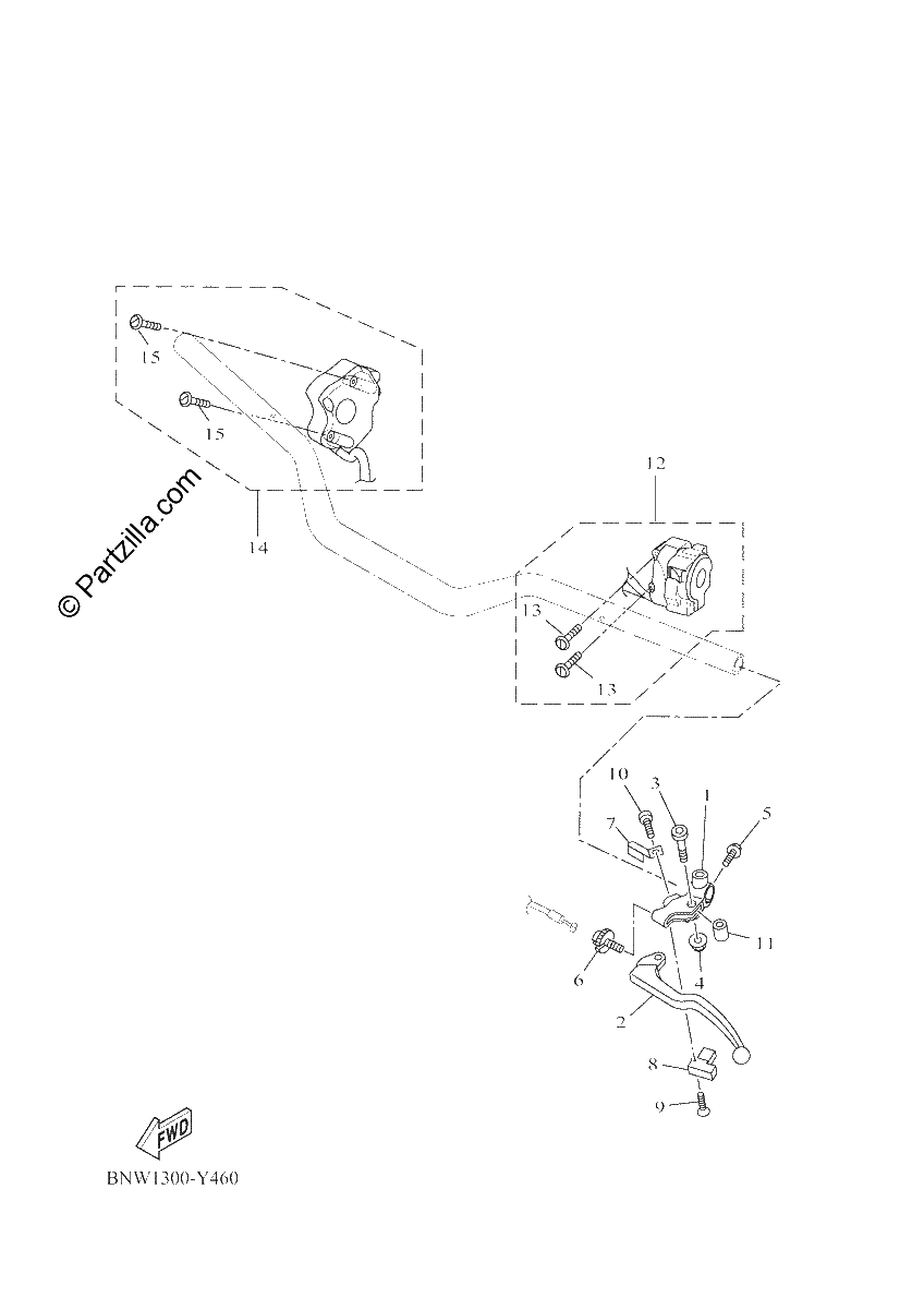 Diagrama de HANDLE SWITCH LEVER