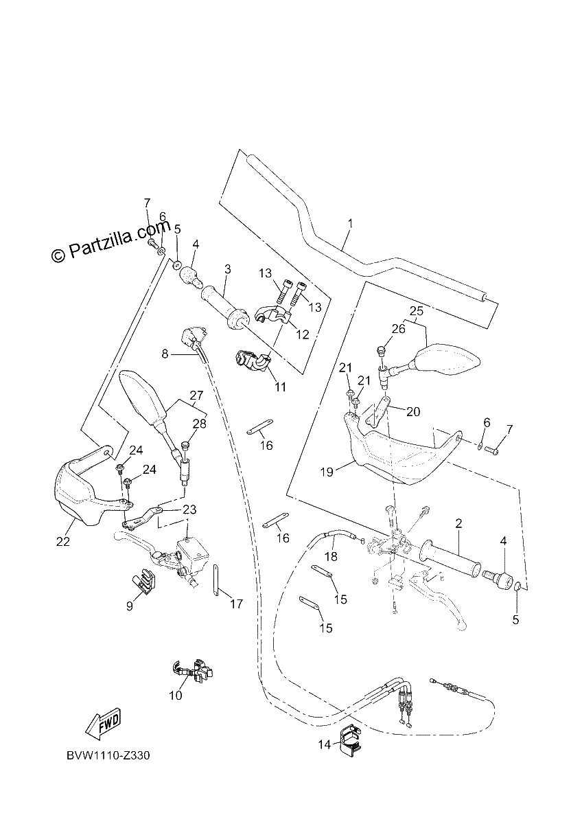 Diagrama de STEERING HANDLE CABLE