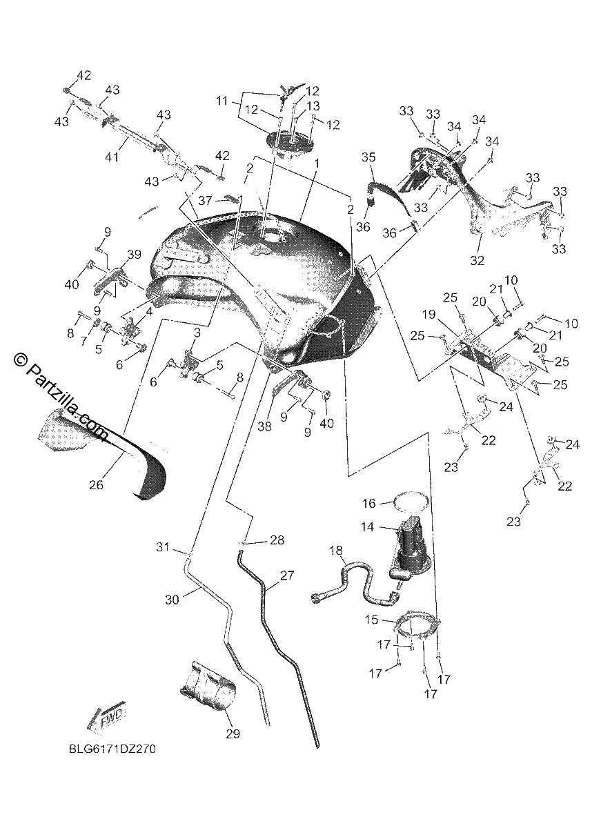 Diagrama de FUEL TANK 1 FOR U49