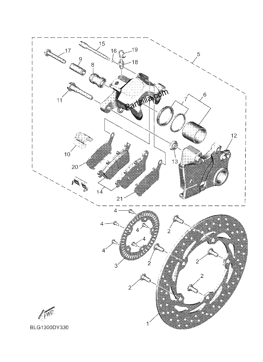 Diagrama de REAR BRAKE CALIPER