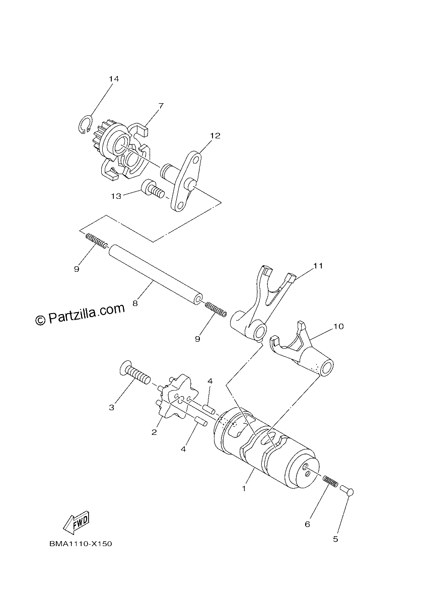 Diagrama de SHIFT CAM FORK