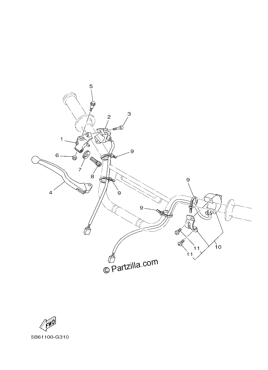 Diagrama de HANDLE SWITCH LEVER