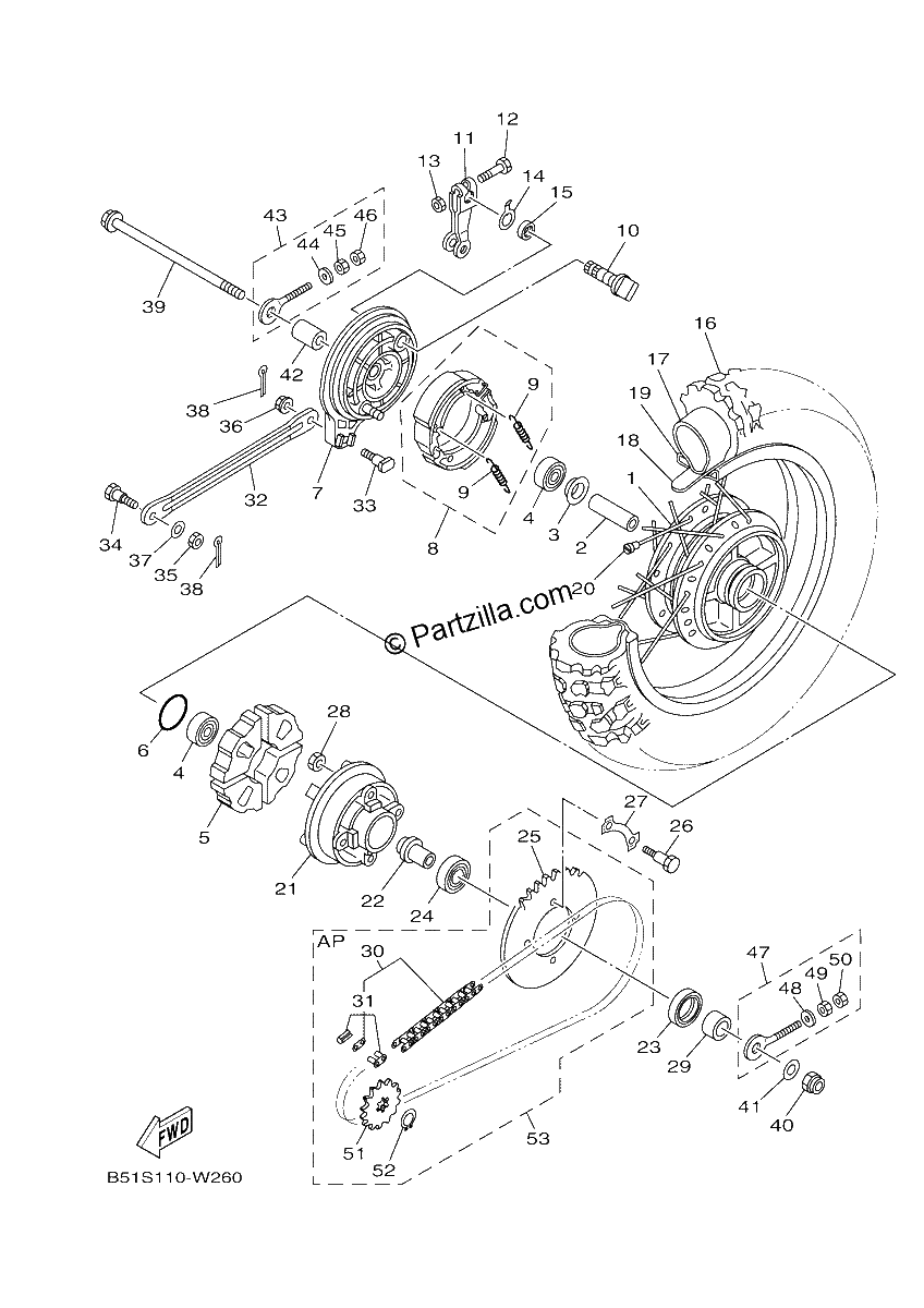 Diagrama de REAR WHEEL