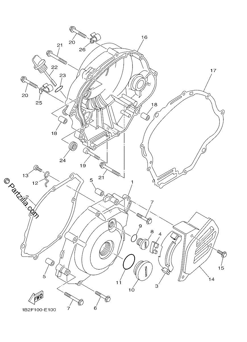 Diagrama de CRANKCASE COVER 1