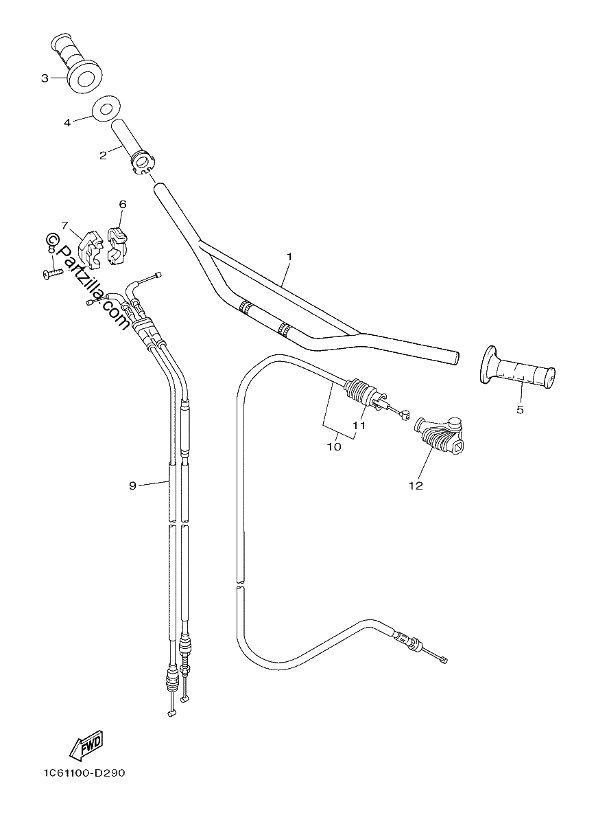 Diagrama de STEERING HANDLE CABLE