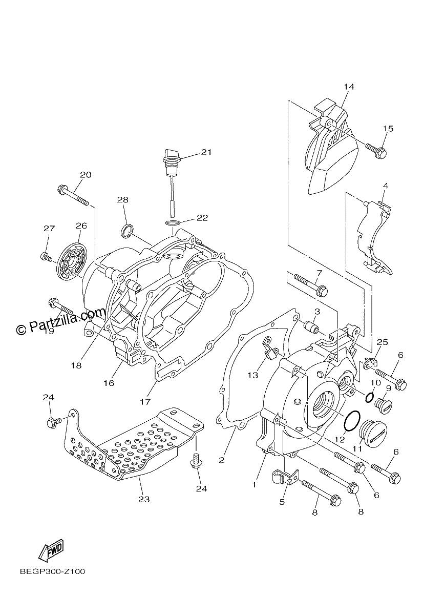 Diagrama de CRANKCASE COVER 1