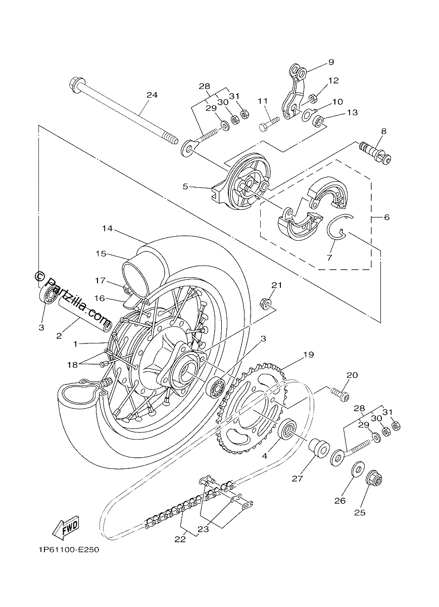 Diagrama de REAR WHEEL
