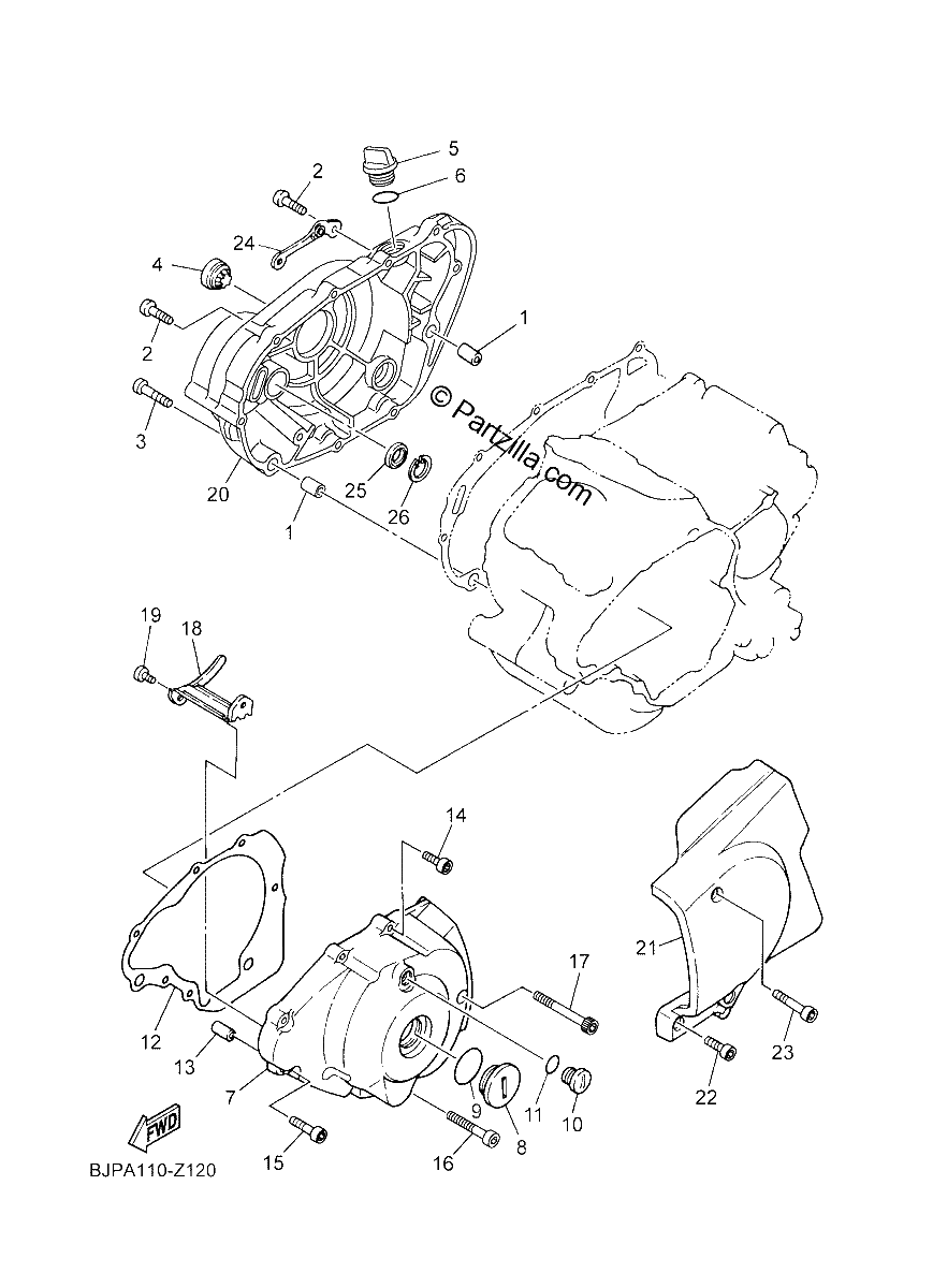 Diagrama de CRANKCASE COVER 1