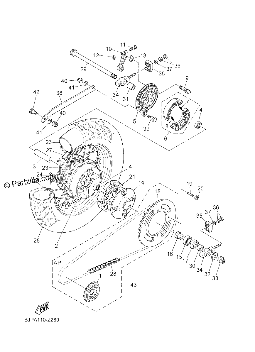 Diagrama de REAR WHEEL