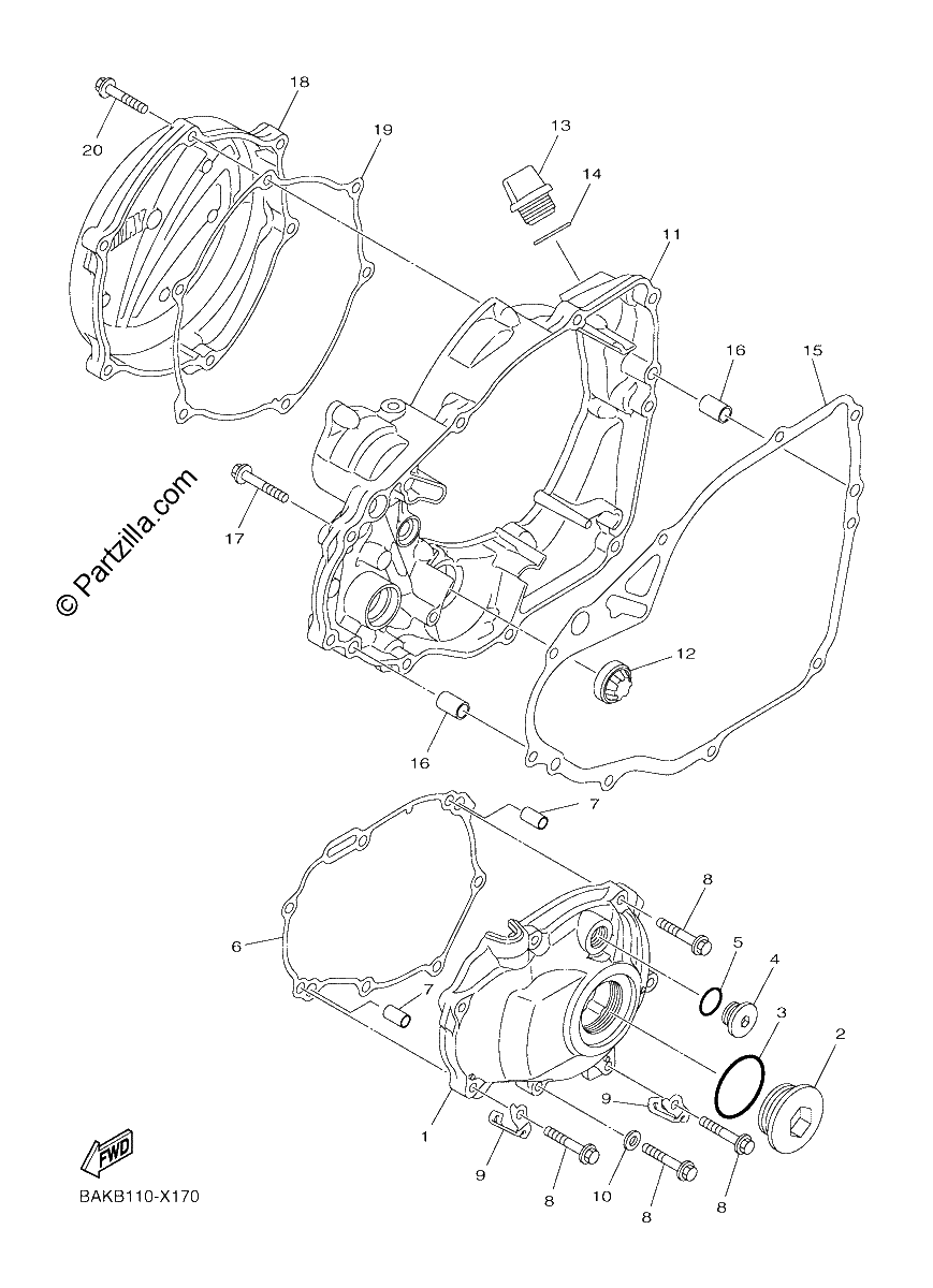 Diagrama de CRANKCASE COVER 1