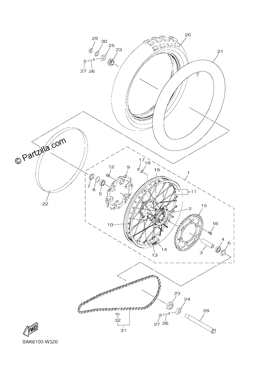 Diagrama de REAR WHEEL