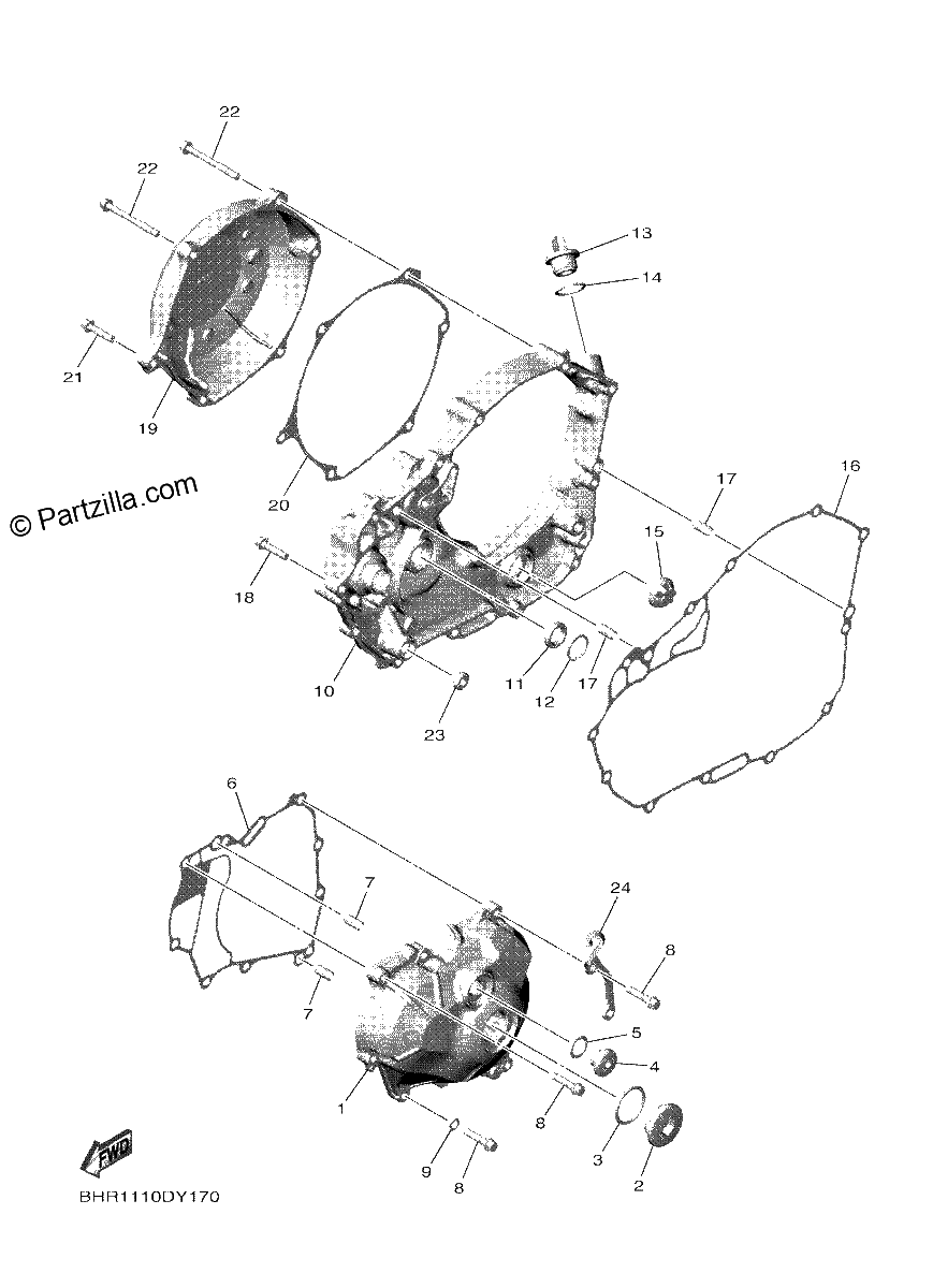 Diagrama de CRANKCASE COVER 1