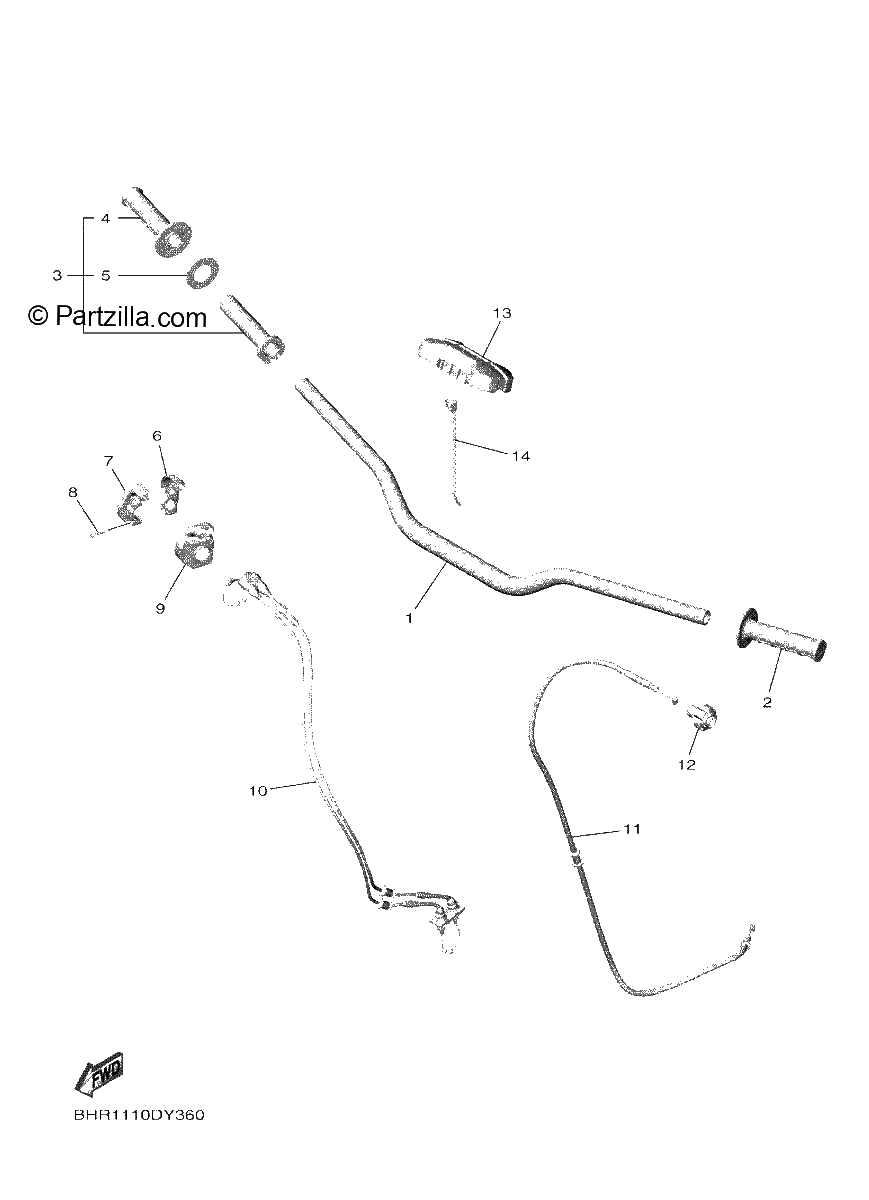 Diagrama de STEERING HANDLE CABLE