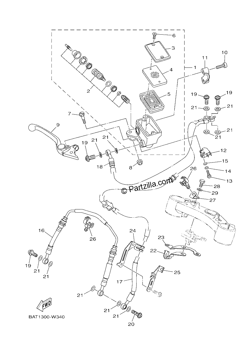 Diagrama de FRONT MASTER CYLINDER