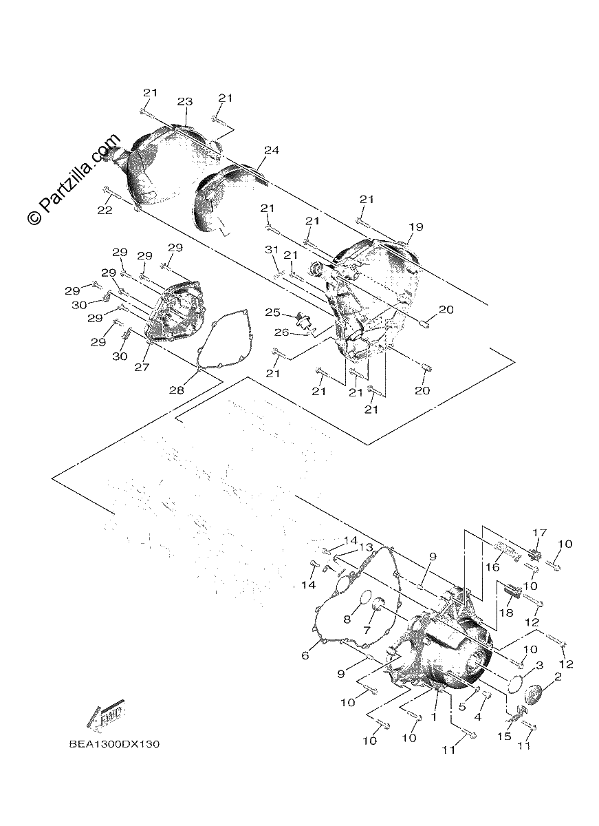 Diagrama de CRANKCASE COVER 1