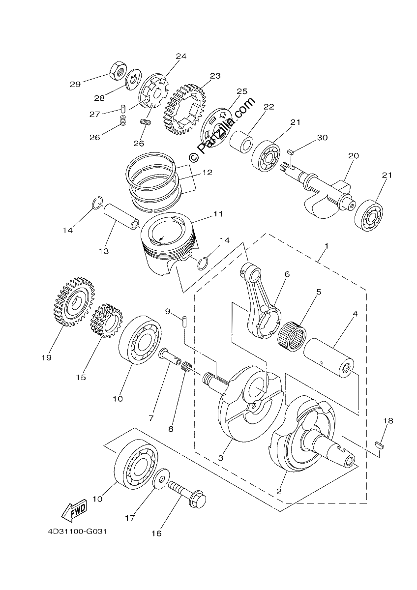 Diagrama de CRANKSHAFT PISTON