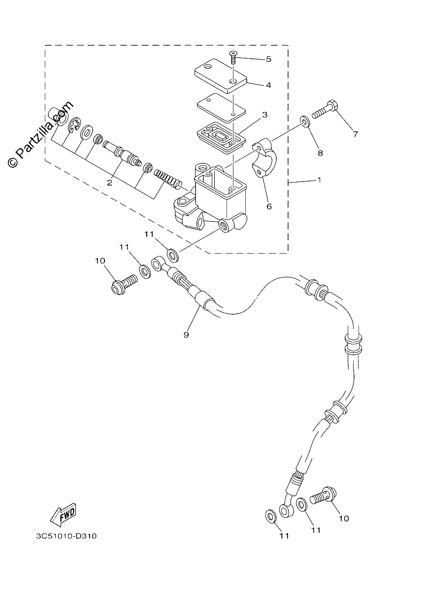 Diagrama de FRONT MASTER CYLINDER