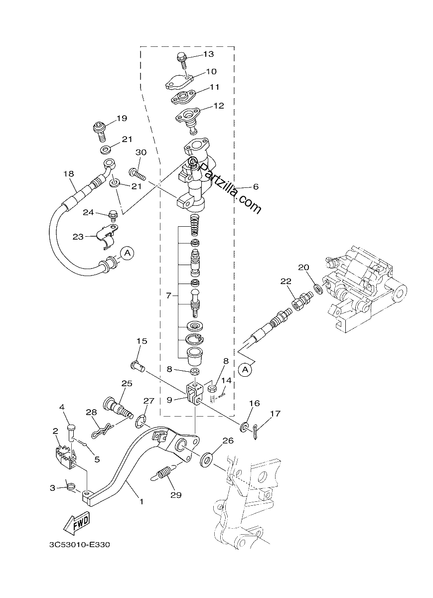 Diagrama de REAR MASTER CYLINDER