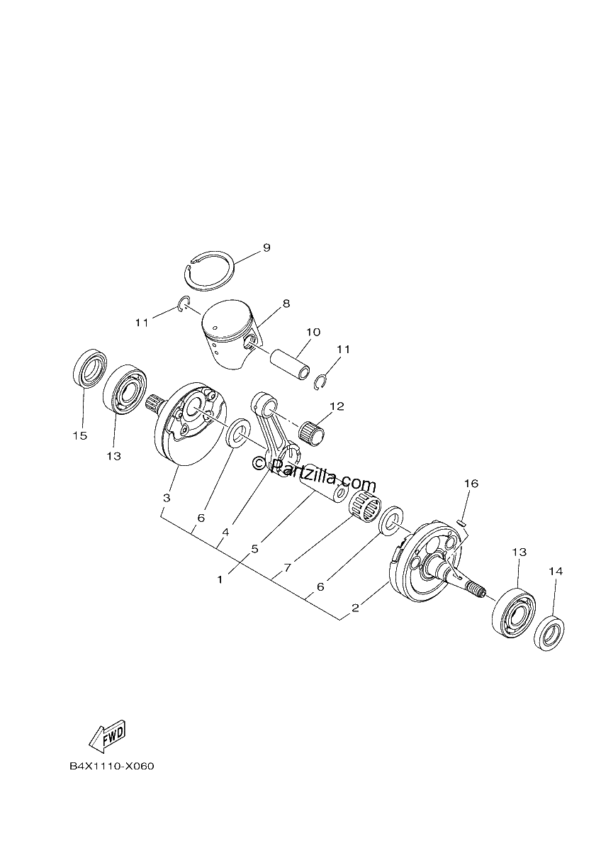 Diagrama de CRANKSHAFT PISTON