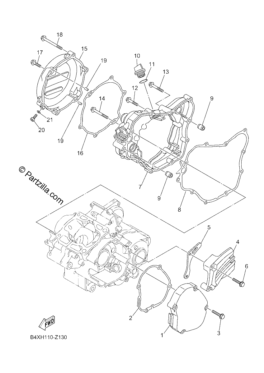 Diagrama de CRANKCASE COVER 1