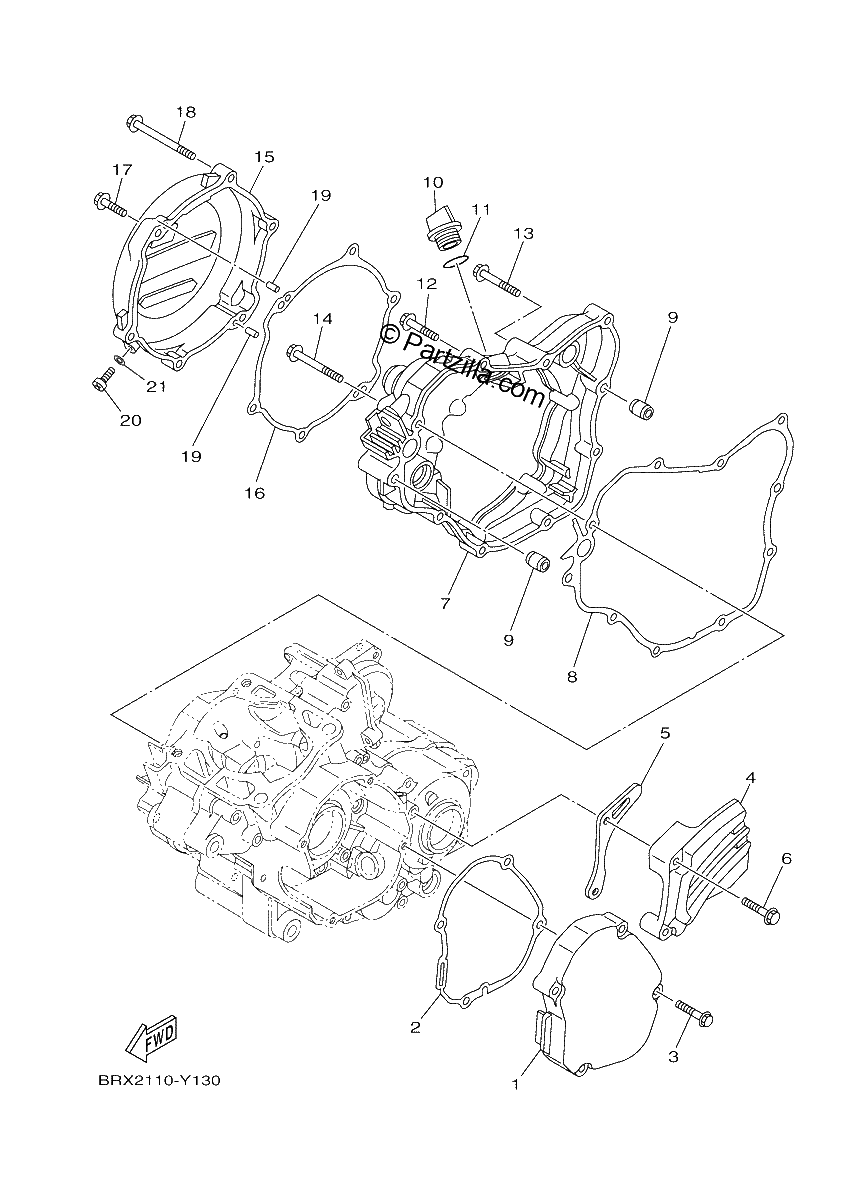 Diagrama de CRANKCASE COVER 1
