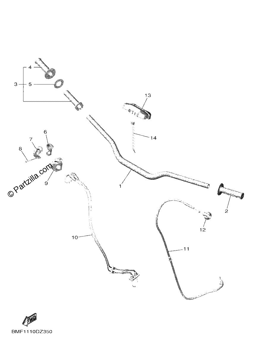 Diagrama de STEERING HANDLE CABLE