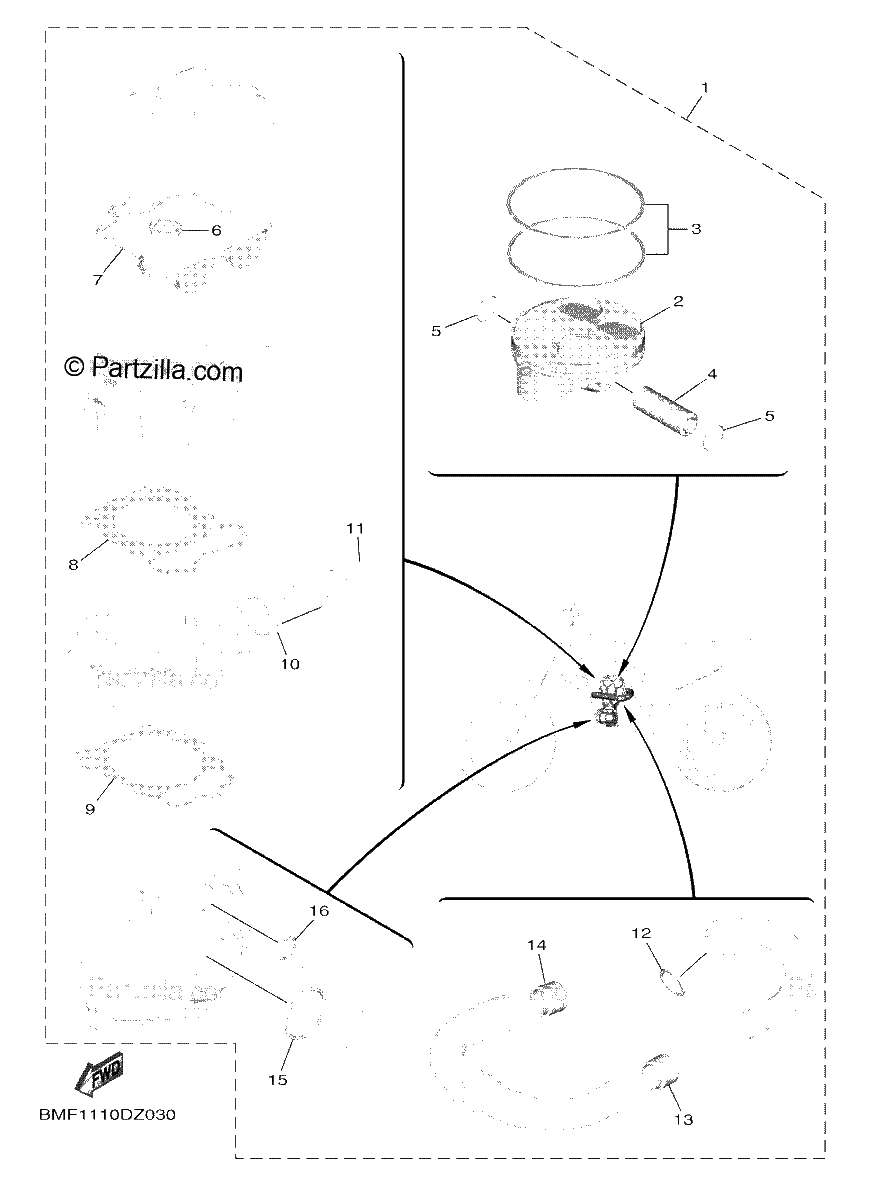 Diagrama de 4 PISTON REBUILT KIT