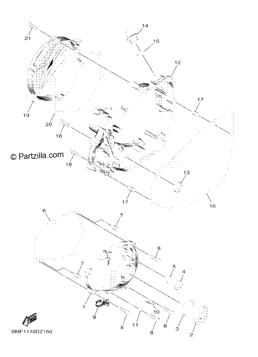 Diagrama de CRANKCASE COVER 1