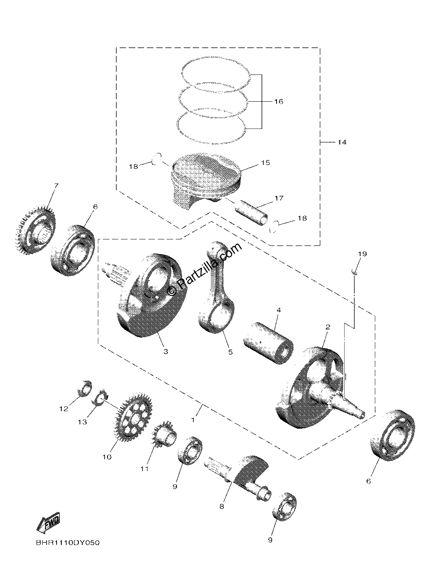 Diagrama de CRANKSHAFT PISTON