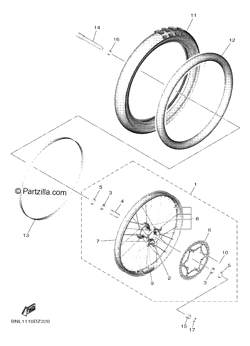 Diagrama de FRONT WHEEL