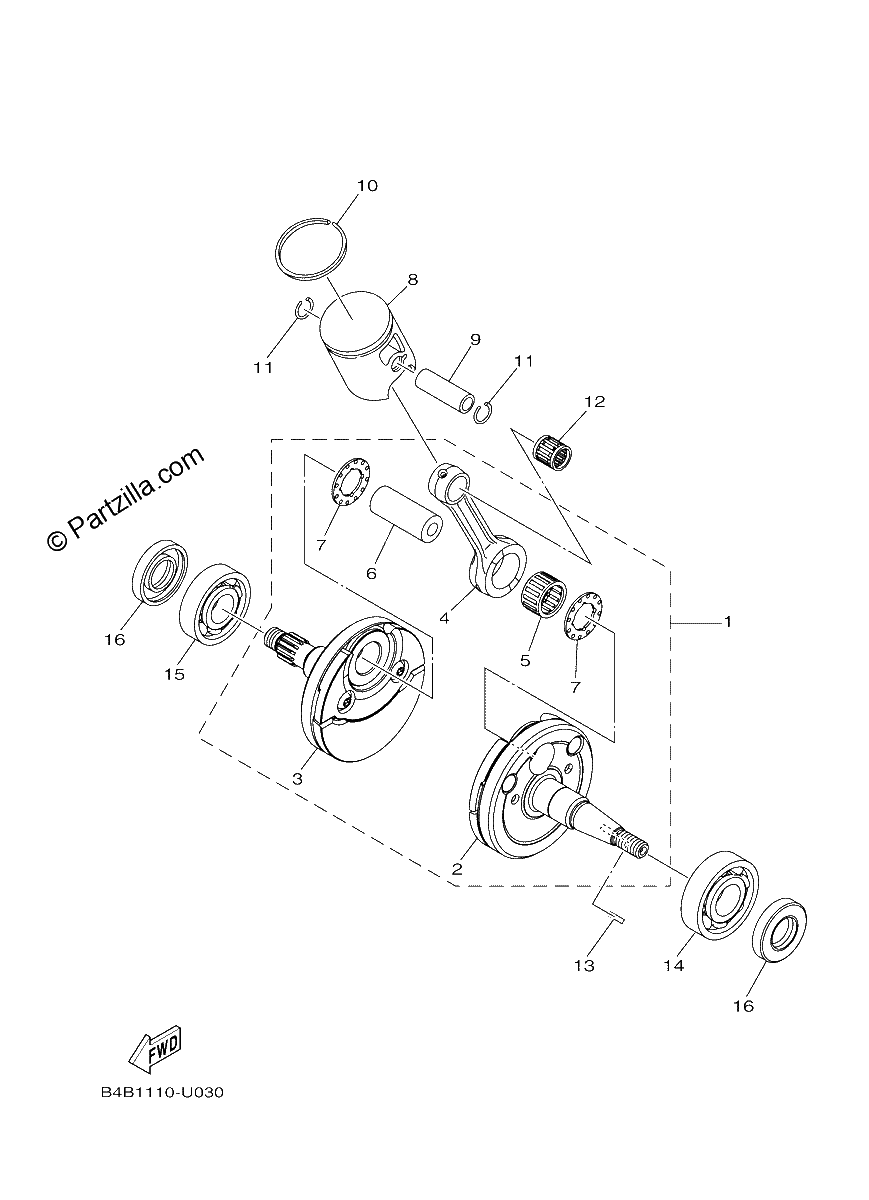 Diagrama de CRANKSHAFT PISTON