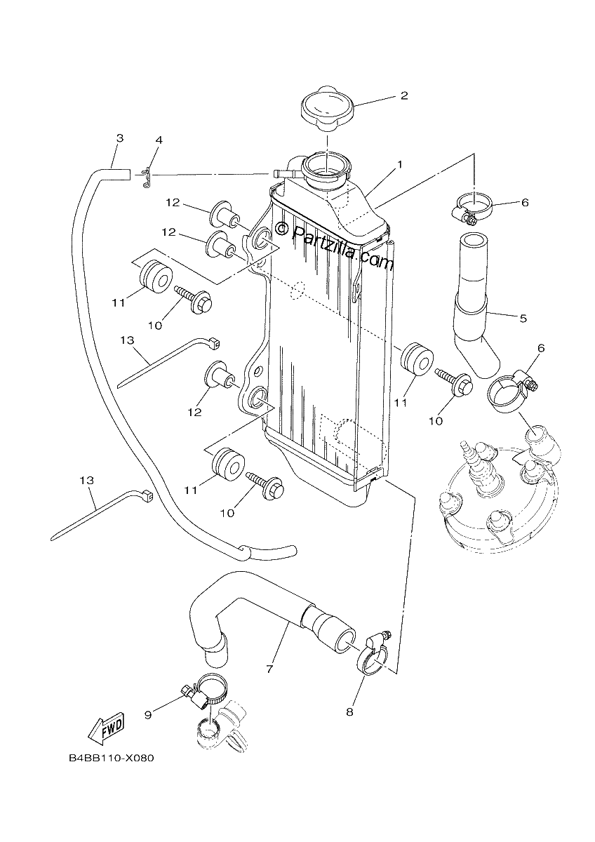 Diagrama de RADIATOR HOSE