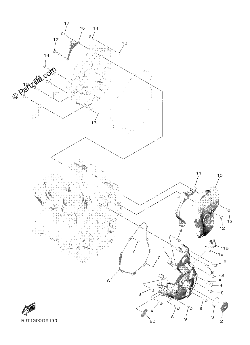 Diagrama de CRANKCASE COVER 1