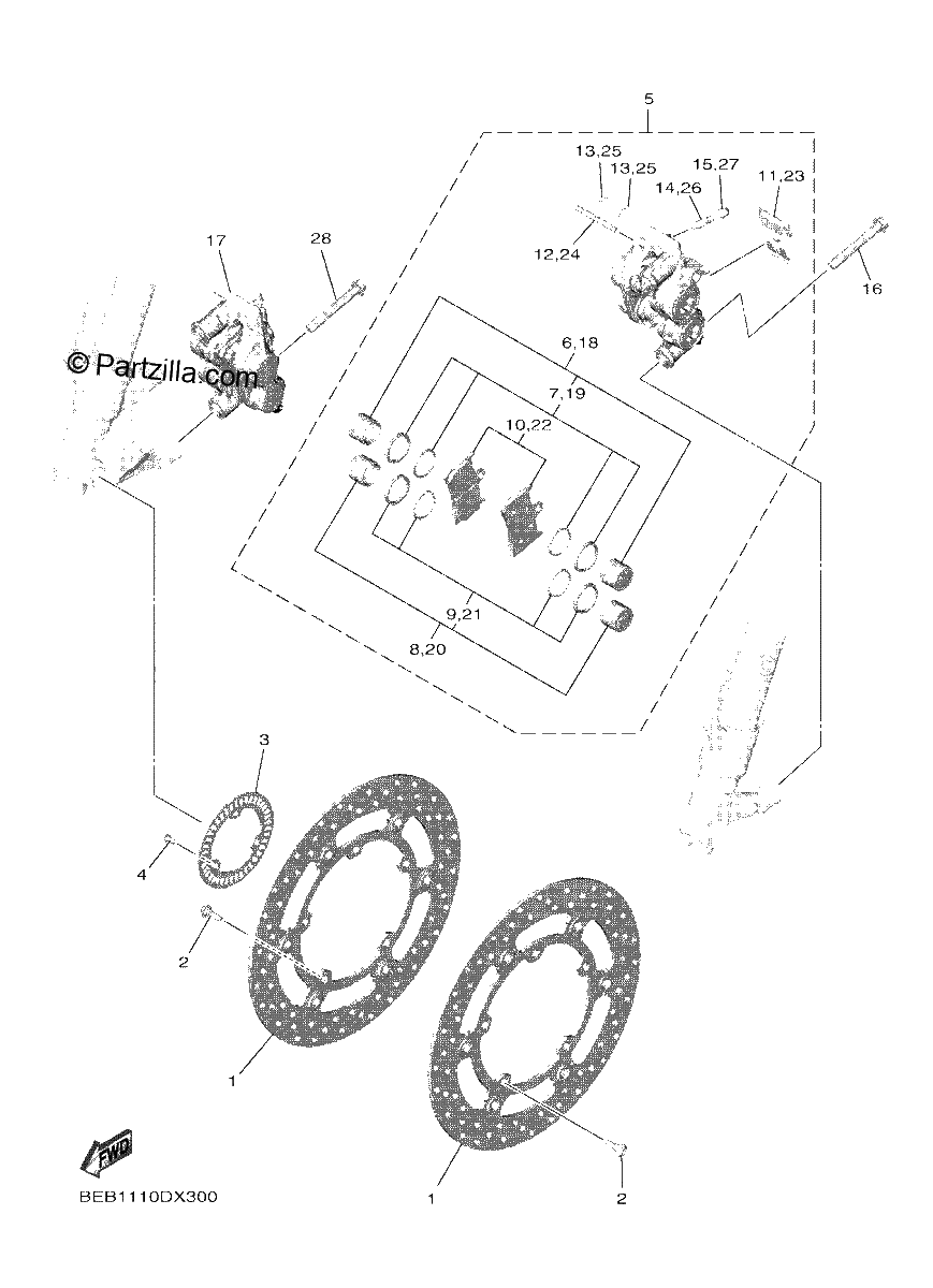 Diagrama de FRONT BRAKE CALIPER