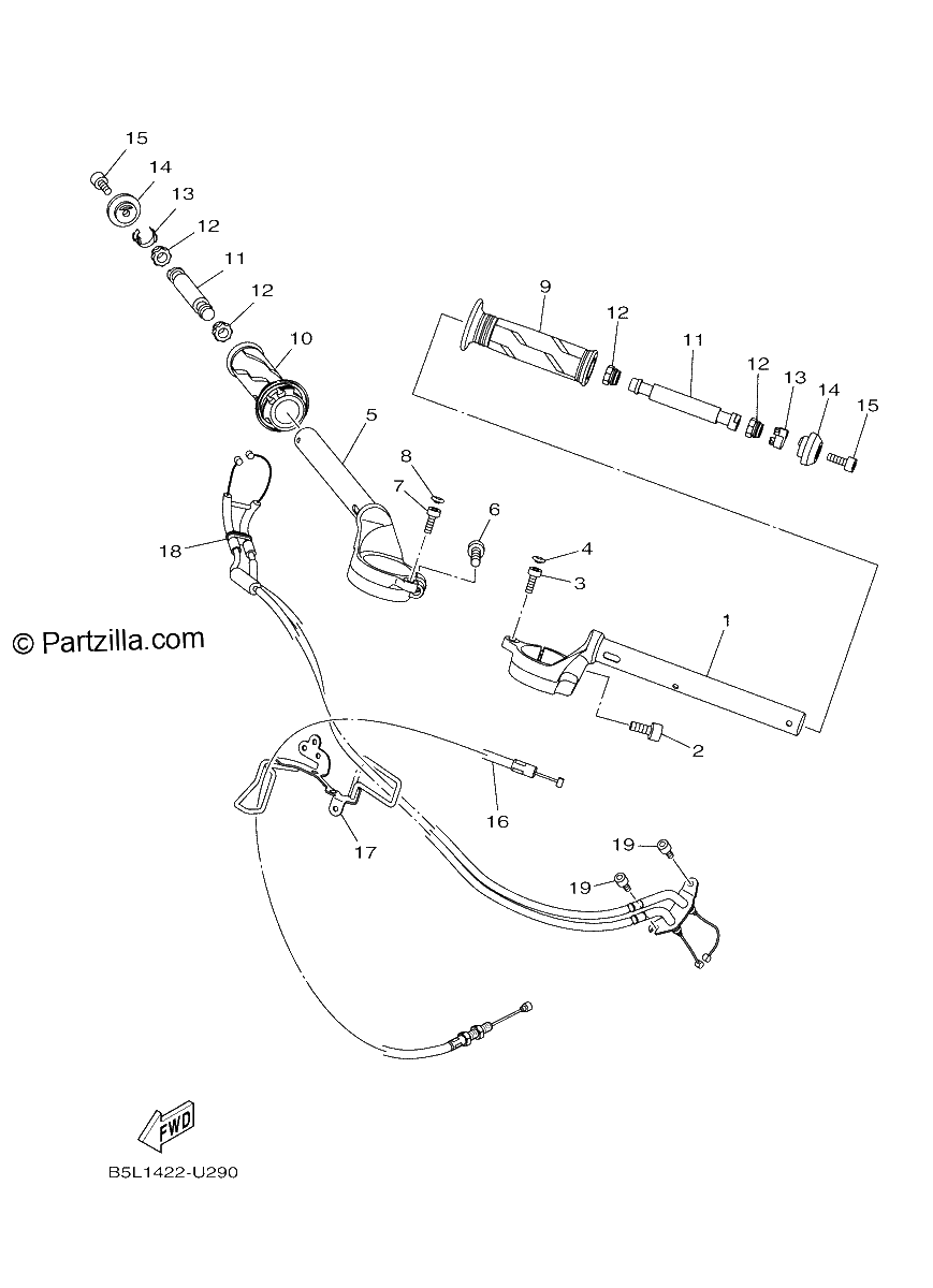 Diagrama de STEERING HANDLE CABLE