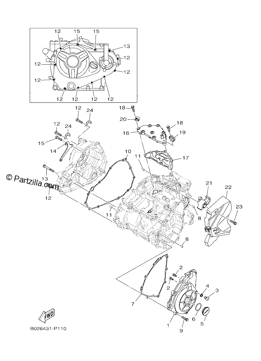 Diagrama de CRANKCASE COVER 1