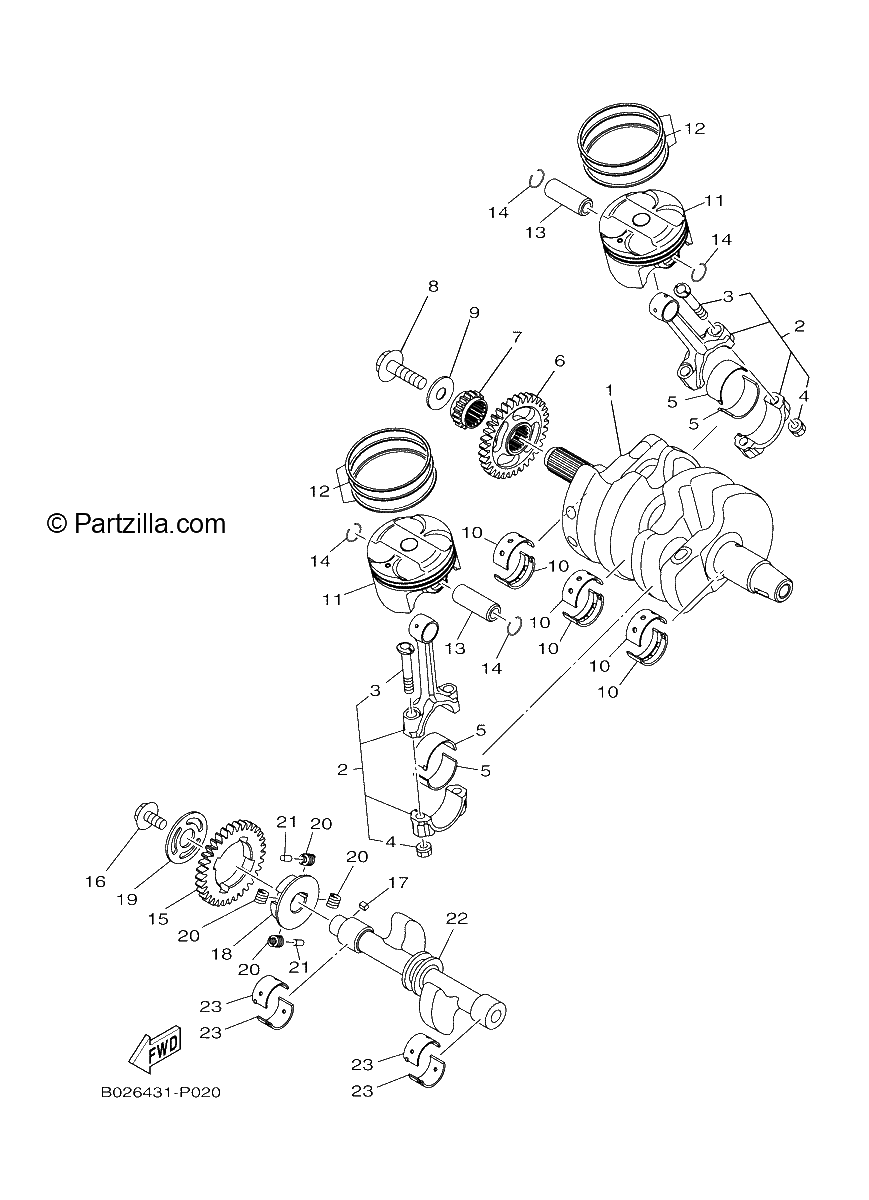Diagrama de CRANKSHAFT PISTON